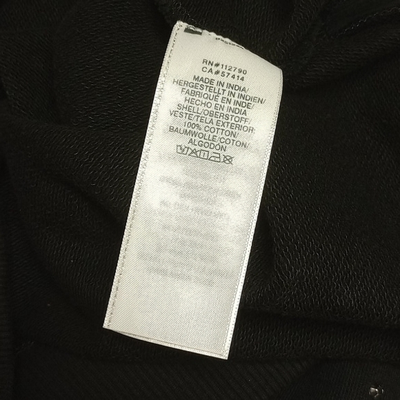 🆕 TRUE RELIGION BLACK HOODIE SWEATSHIRT WITH SILVER STUDS - Picture 9 of 10